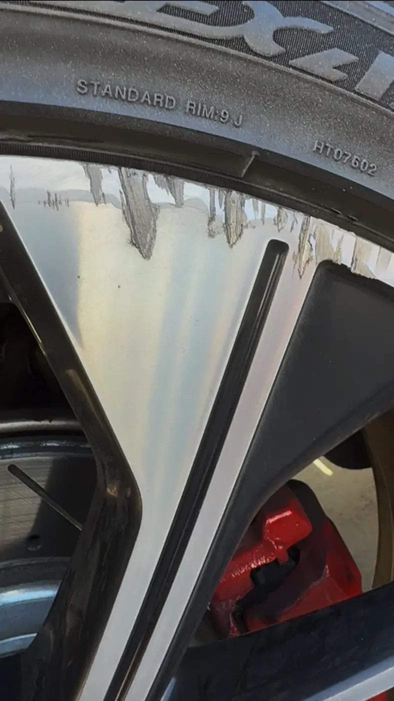 Mobile Wheel Repair Anaheim Audi wheel with curb rash before repair