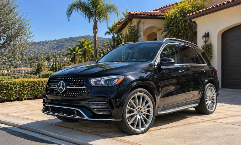 Mobile Wheel Repair Anaheim Rim repair Anaheim: black Mercedes-Benz GLE in an Anaheim Hills driveway